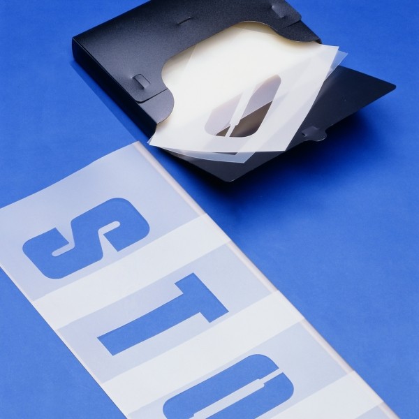 Schablonensatz, H 30 cm, Buchstaben, Ziffern und Pfeile