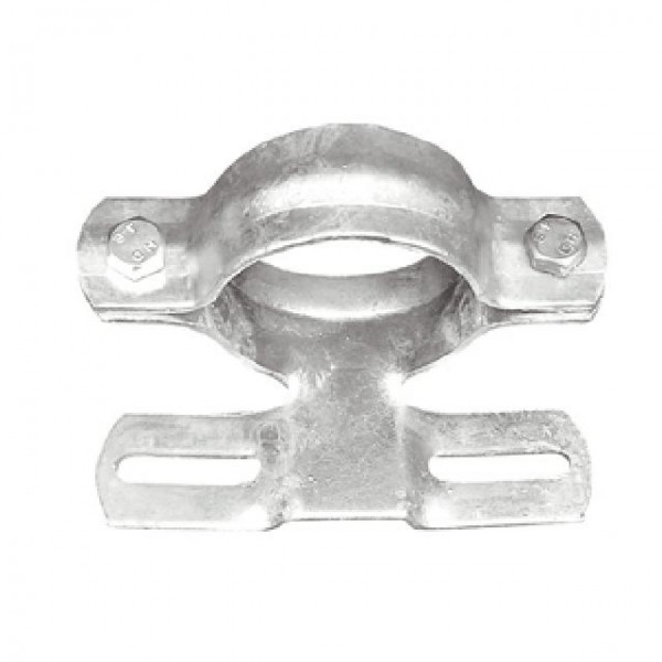 Rohrschelle, Stahl feuerverzinkt, für gelochte Verkehrszeichen