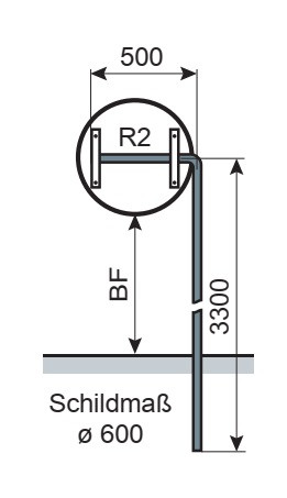 Ausleger-Rohrpfosten, für Ø 600 mm, ohne Rohrschellen, Stahl