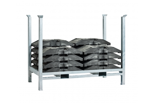 Lager- und Transportgestell für 36 Fußplatten