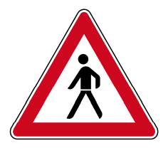 Verkehrszeichen 133-10, StVO, Fußgänger, Aufstellung rechts