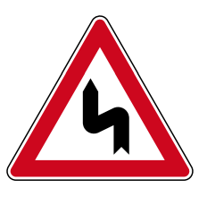 Verkehrszeichen 105-10 StVO, Doppelkurve, zunächst links