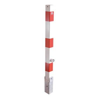 Absperrpfosten, umlegbar 70 x 70 mm, mit Hebe- Kippmechanik