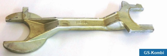 Kombi-Gabelschlüssel Ø 60 mm & Ø 76 mm, für Grauguss-Bodenhülse