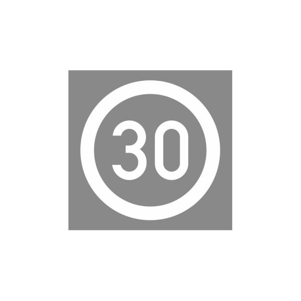 Fahrbahn-Dauermarkierung - "30" Ronde, weiß