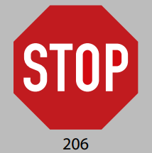 Fahrbahn-Dauermarkierung - Verkehrszeichen 206 "STOP" gemäß StVO
