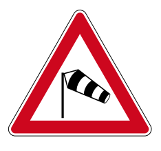 Verkehrszeichen 117-20 StVO, Seitenwind von links