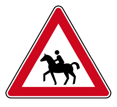 Verkehrszeichen 101-13 StVO, Reiter, Aufstellung rechts