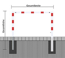 Wegesperre 70 x 70 mm, schwenkbar, ohne Querholm