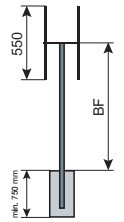 Gabel-Rohrpfosten, einbeinig, Stahl