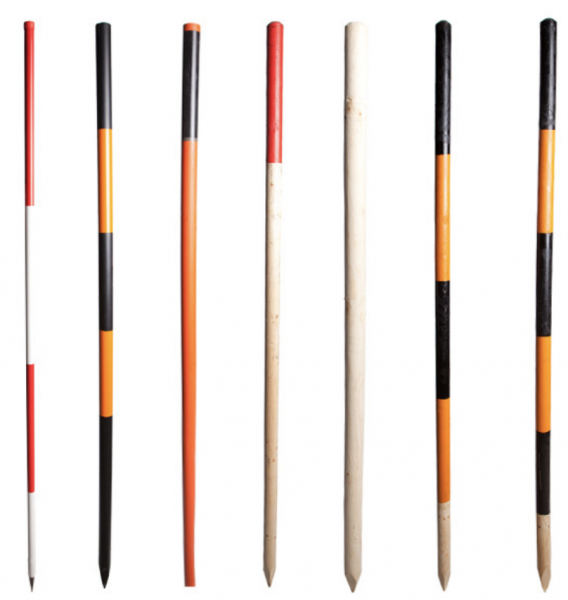 Holz-Schneeleitstab 40 cm - schwarz / orangegelb