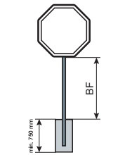 Rohrrahmen für Achtecke, einbeinig, Stahl