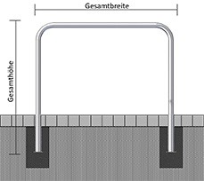 Wegesperre Ø 60 mm, drehbar, ohne Querholm