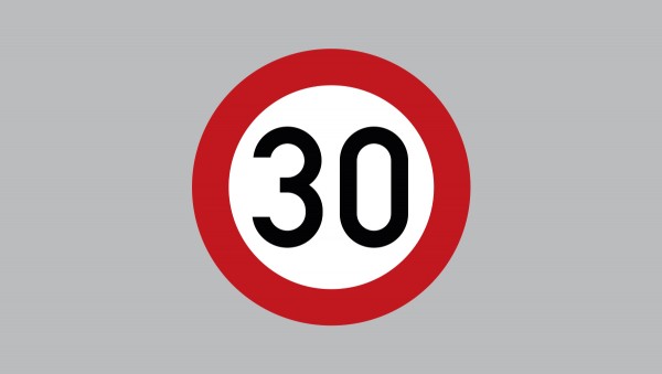 Fahrbahn-Dauermarkierung - "30" Ronde, rot