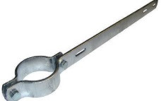 Einarmschelle, Stahl feuerverzinkt, für gelochte Verkehrszeichen, seitliche Befestigung