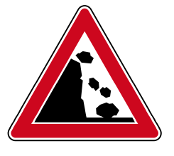 Verkehrszeichen 101-25 StVO, Gefahrstelle, Aufstellung links