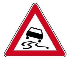Verkehrszeichen 114 StVO, Schleuder- oder Rutschgefahr