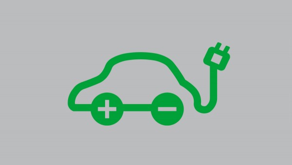 Fahrbahn-Dauermarkierung - Elektroauto, grün