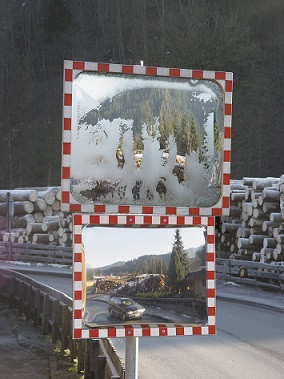 Verkehrsspiegel Edelstahl, Beschlags- und vereisungsfrei, ab 600 x 800 mm