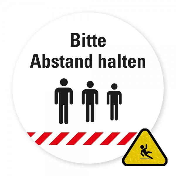 Rutschfeste Bodenmarkierung "Bitte Abstand halten"