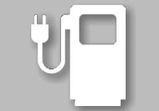 Fahrbahn-Dauermarkierung - Ladestation für Elektrofahrzeuge weiß