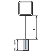 Rohrrahmen für Quadrate 1, einbeinig, Stahl