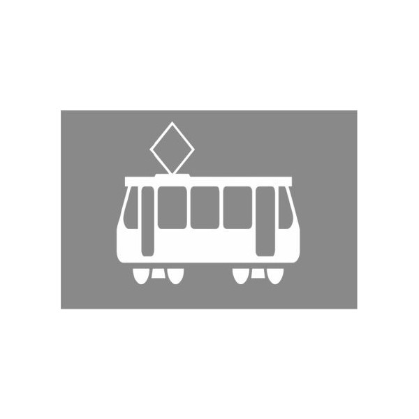 Fahrbahn-Dauermarkierung - Sonderzeichen Straßenbahn weiß