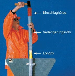 Einschlaghülse für Rohrpfosten