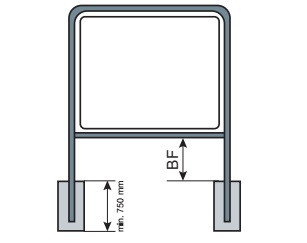 Rohrrahmen für Quadrate, zweibeinig, Stahl